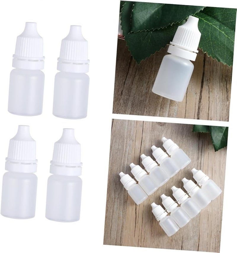 10 Sets 5ml Plastic Mini Dropper Bottles White Squeezable Essential Oil Storage - Image 3